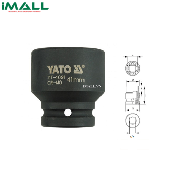 Khẩu mở ốc cho súng Yato YT-1091 (3/4", 41mm)