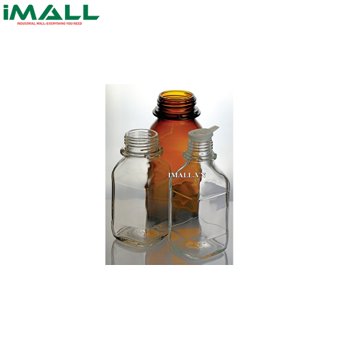 Chai vuông đựng mẫu có vòng đệm WITEG 5 897 100 (100ml; 48 cái)