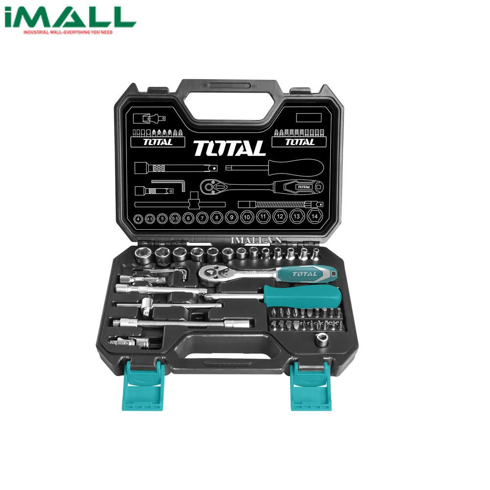 Bộ tuýp 1/4" 45 chi tiết (4-14mm) Total THT141451