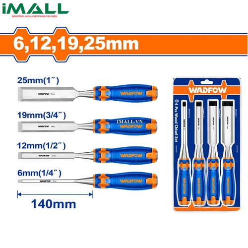 Bộ 4 đục gỗ 6, 12, 19, 25mm Wadfow WWC2204