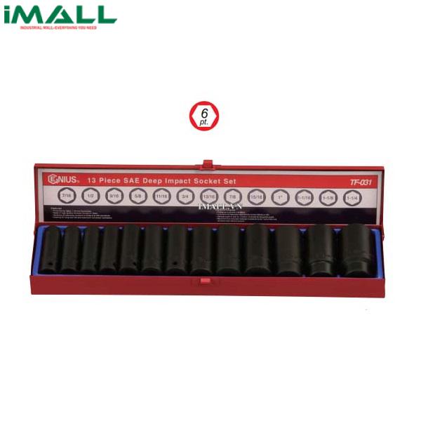 Bộ Khẩu Loại Dài Dùng Cho Súng 1/2" GENIUS TF-031 (13 Chiếc 7/16"~1-1/4")