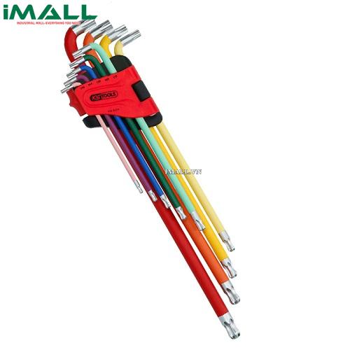 Bộ lục giác hoa thị đầu bi 9 cây nhiều màu (T10-T50) KS Tools 151.5210