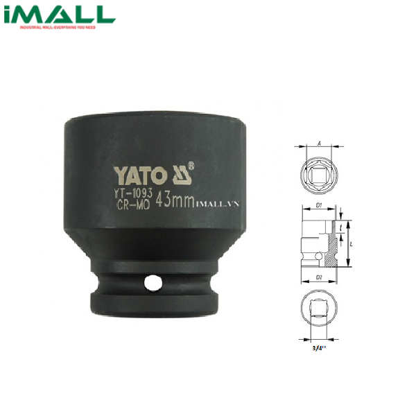 Khẩu mở ốc cho súng Yato YT-1093 (3/4", 43mm)