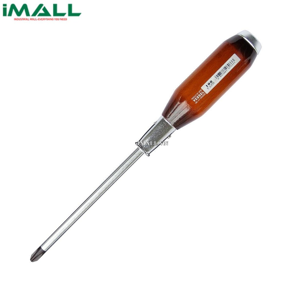 Tô vít 4 cạnh cán gỗ Vessel 100 (No.3x150mm)