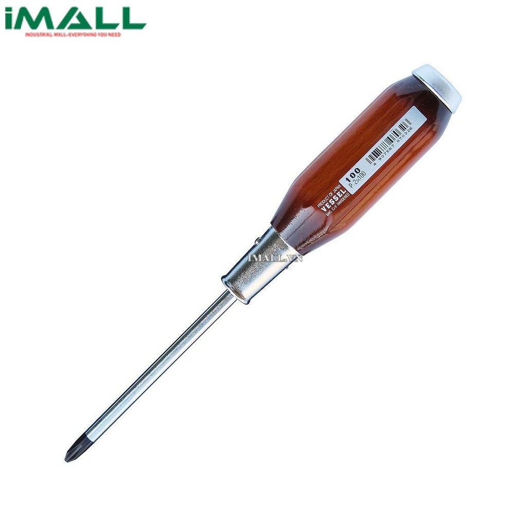 Tô vít 4 cạnh cán gỗ Vessel 100 (No.2x100mm)