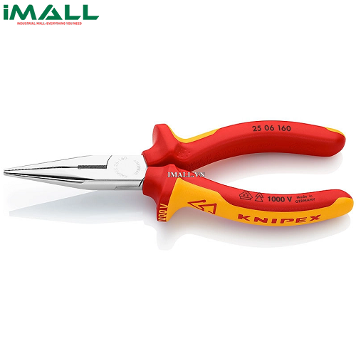 Kìm mũi nhọn cách điện 1000V (160mm) Knipex 25 06 160