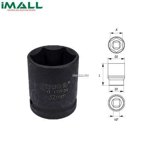 Tuýp khẩu chuyển đổi Yato YT-1797 (27mm)