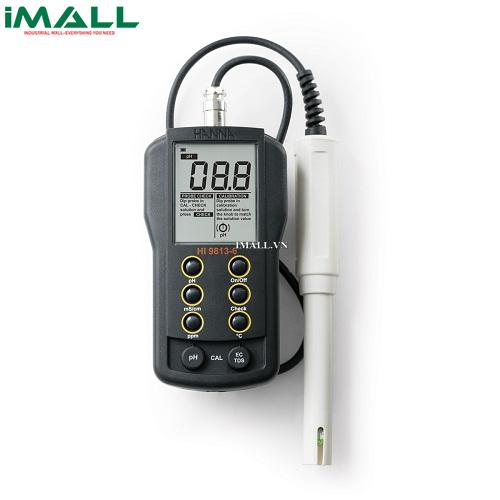 Máy đo pH/EC/TDS/Nhiệt độ cầm tay HANNA HI9813-6 (0.0~14.0 pH, 0.00~4.00 mS/cm, 0~1999 ppm (mg/L), 0.0~60.0°C)