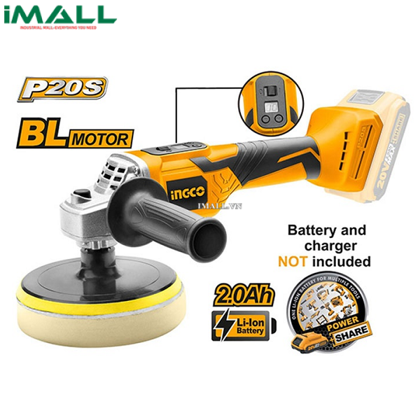 Máy đánh bóng dùng pin Ingco APLI2001 (20V, 150mm)