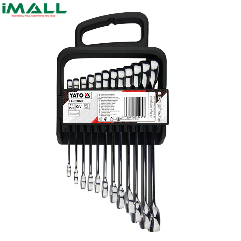 Bộ cờ lê vòng miệng đảo chiều 12 chi tiết Yato YT-02069 (8-19mm)