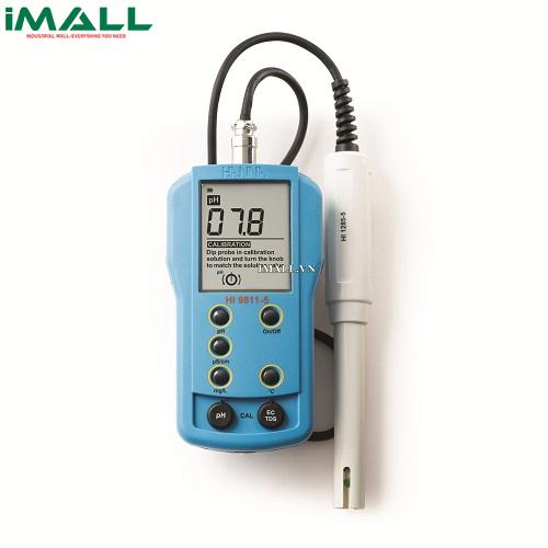 Máy đo pH/EC/TDS/nhiệt độ cầm tay HANNA HI9811-5 (0.0 to 14.0 pH; 0.00 to 6.000 mS/cm; 0 to 3.000 mg/L; 0.0 to 60.0°C)