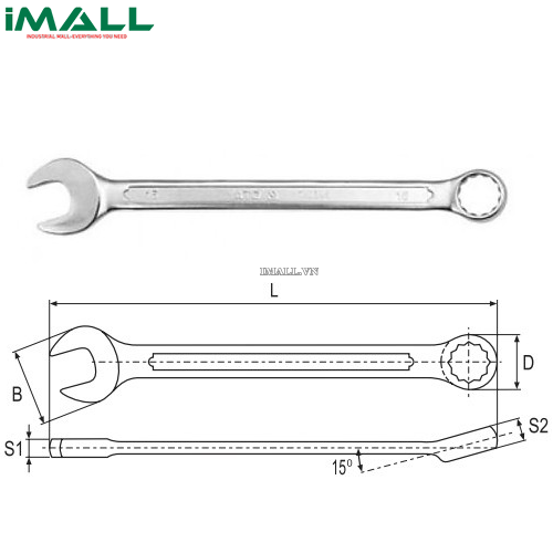 Cờ lê vòng miệng hệ mét Yato YT-0335 (6mm)