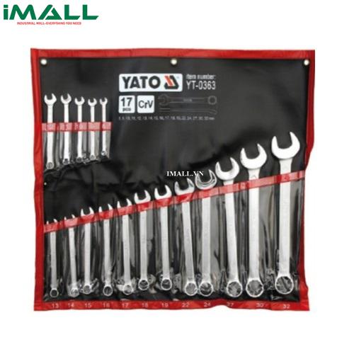 Bộ cờ lê vòng miệng hệ mét 17 chi tiết Yato YT-0363 (8-32mm)