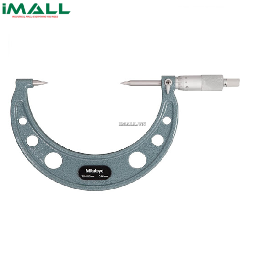 Panme đo ngoài cơ khí đầu nhọn (đầu típ car-bon) Mitutoyo 112-168 (75-100mm/ 0.01mm)