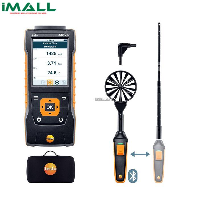 Bộ kít đo tốc độ gió, nhiệt độ, độ ẩm kèm BT TESTO 440 (0563 4410, 0.6~50 m/s)