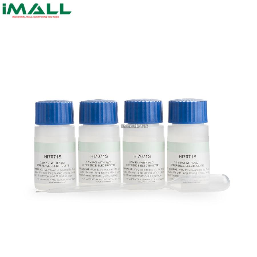 Dung Dịch Châm Điện Cực pH Mối Nối Đơn HANNA HI7071 (4 chai, 30 mL/Chai)