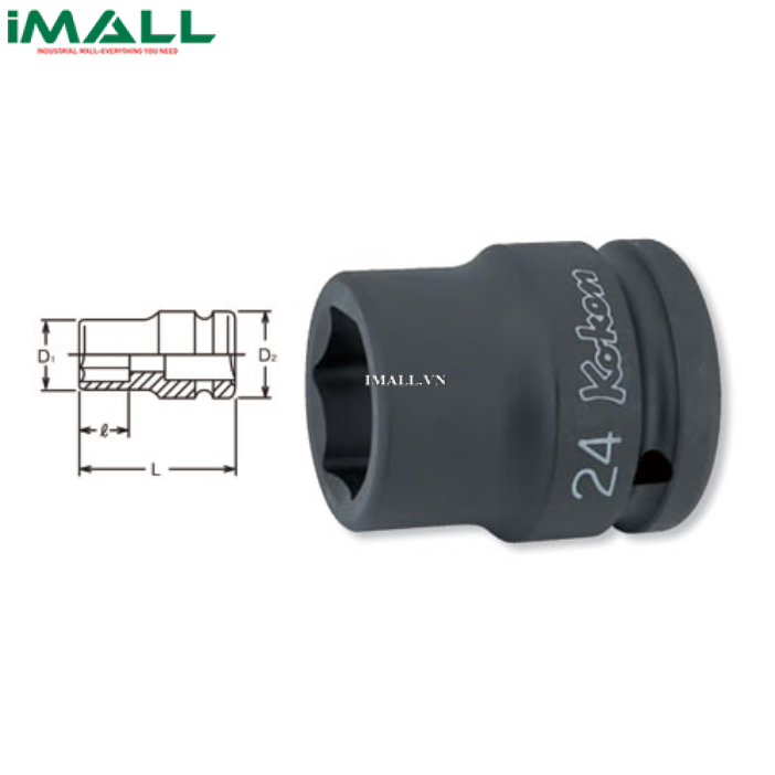 Đầu khẩu đen 6 cạnh 3/4" KOKEN 16401M-31 (31mm)