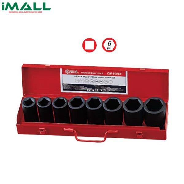 Bộ Khẩu Loại Dài Dùng Cho Súng 3/4'' GENIUS CM-608S4 (8 Chiếc 3/4"~1-1/2")