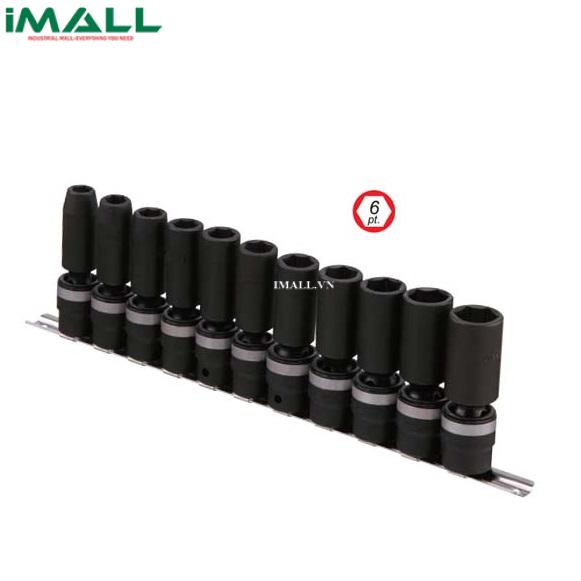 Bộ Khẩu Khớp Xoay Loại Dài Dùng Cho Súng 1/2" GENIUS TG-411MD (11 Chiếc 11mm~22mm)
