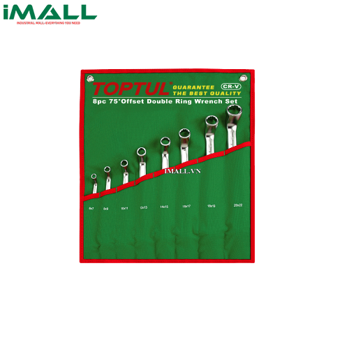 Bộ Cờ lê 2 đầu vòng 75 độ 8 món (AAEI: 6x7 ~ 20x22mm) TOPTUL GAAA0810
