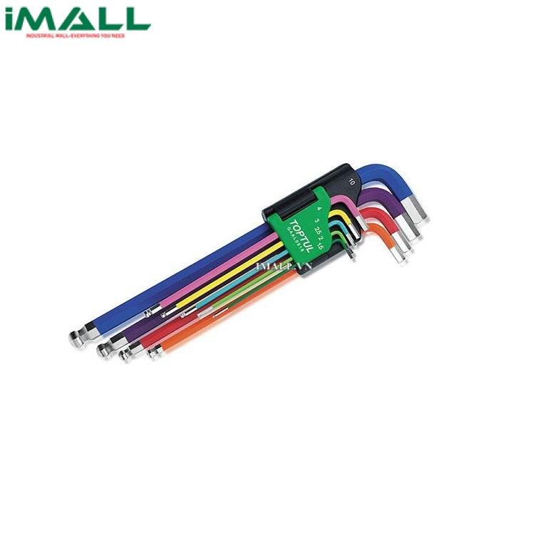 Bộ chìa lục giác dài đầu bi 9 món TOPTUL GAAL0918 ( nhiều màu sắc, 1.5~10 mm)