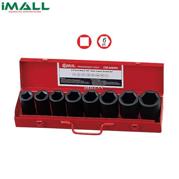 Bộ Khẩu Loại Dài Dùng Cho Súng 3/4'' GENIUS CM-608M4 (8 chiếc 19mm~41mm)