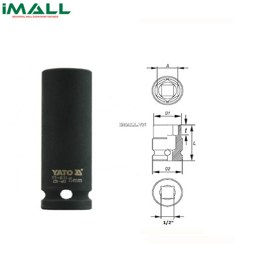 Khẩu tuýp vặn dài Yato YT-1034 (1/2", 14mm)