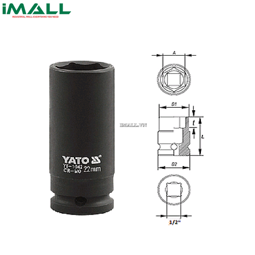 Khẩu tuýp vặn dài Yato YT-1033 (1/2", 13mm)