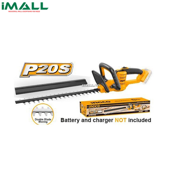 Máy cắt tỉa cành hàng rào dùng pin (chỉ thân máy) Ingco CHTLI20018 (20V)