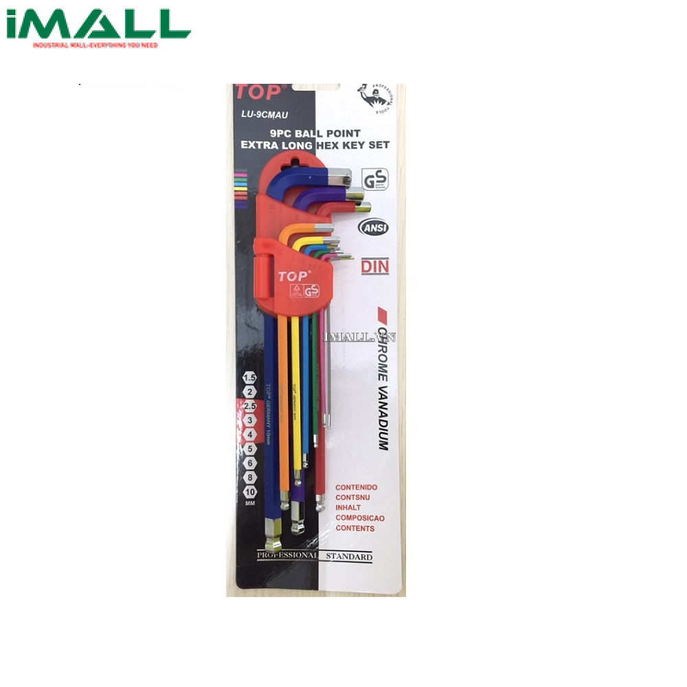 Bộ lục giác đầu bi 9 món dài TOP LU-9CMAU