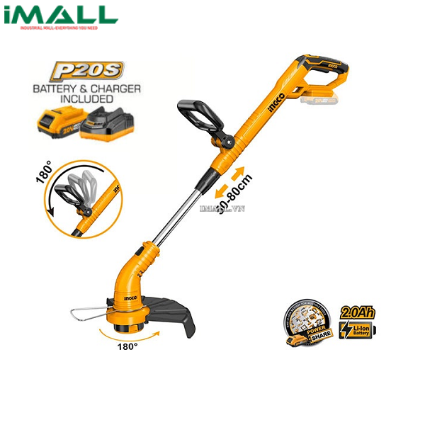 Máy cắt cỏ dùng pin Ingco CGTLI20301 (20V)