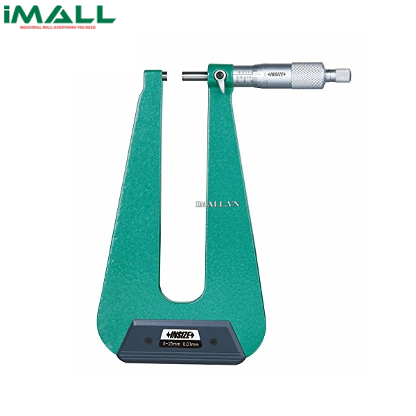 Panme đo độ dày tấm kim loại cơ khí INSIZE 3239-253F (0-25mm; loại B)