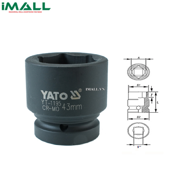 Khẩu mở ốc cho súng Yato YT-1195 (1", 43mm)