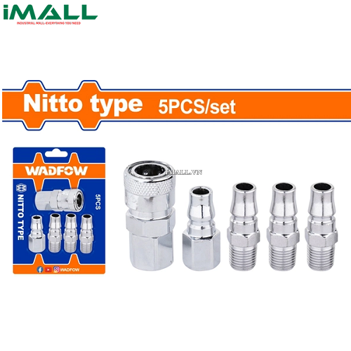 Bộ 5 đầu hơi nhanh 1/4" Wadfow WQP3673