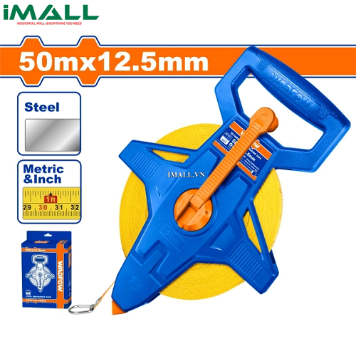 Thước kéo thép nền vàng 50x12.5mm Wadfow WMT3550