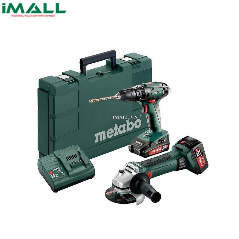 Bộ máy mài + máy khoan bắt vít không dây METABO COMBO SET 2.4.3 18 V (BS18+W18) 685082000