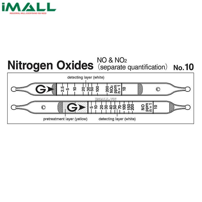 Ống dò đo nhanh Ôxit nitơ NO &amp; NO2 Gastec 10 (2,5-200ppm)