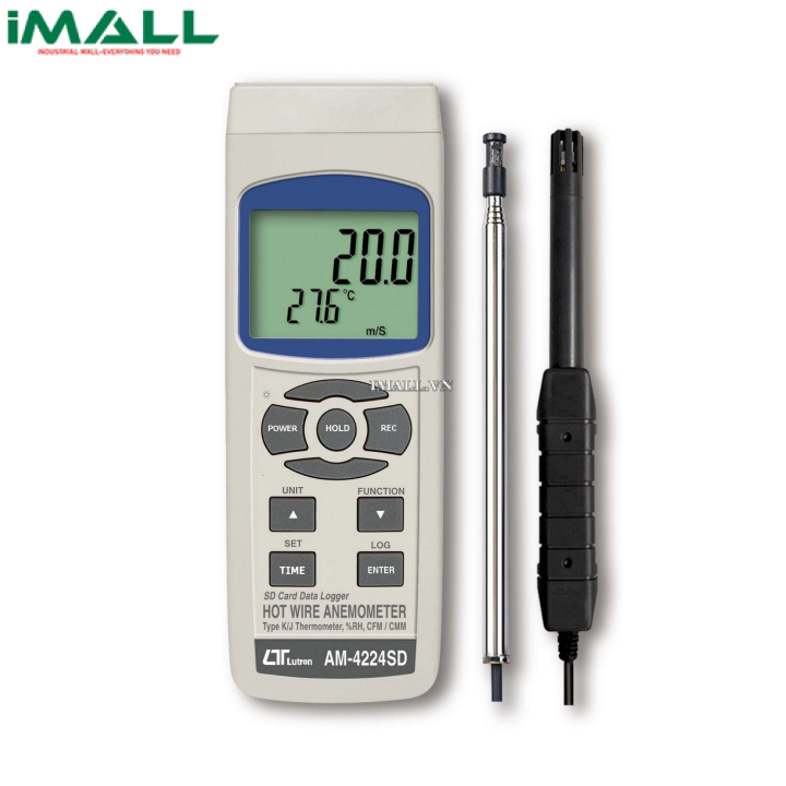 Máy đo tốc độ gió, lưu lượng gió, nhiệt độ (K/J), điểm sương LUTRON AM-4224SD (0.2~25.0 m/s)
