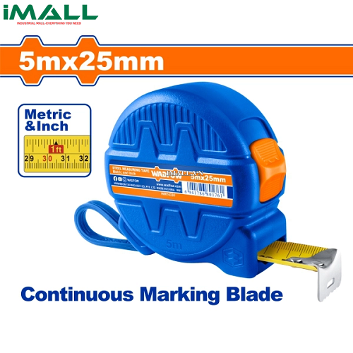 Thước kéo thép nền vàng 5x25mm Wadfow WMT4330