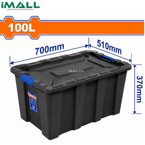 Hộp nhựa trữ kho đen 100L Wadfow WTB331B