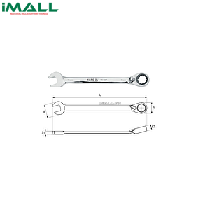 Cờ lê vòng miệng tự động đảo chiều có chốt khóa Yato YT-1672 (30mm)
