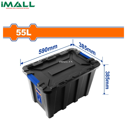 Hộp nhựa trữ kho đen 55L Wadfow WTB3355