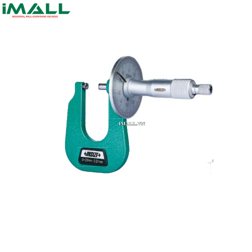 Panme đo độ dày tấm kim loại cơ khí INSIZE 3263-25A (0-25mm/0.01mm/SR5)