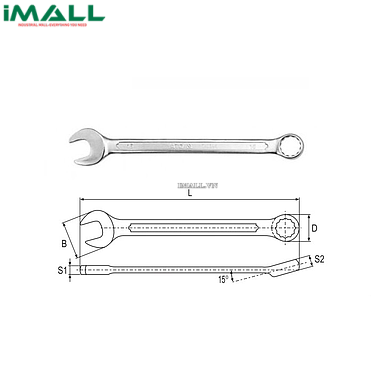 Cờ lê vòng miệng hệ mét Yato YT-0352 (23mm)