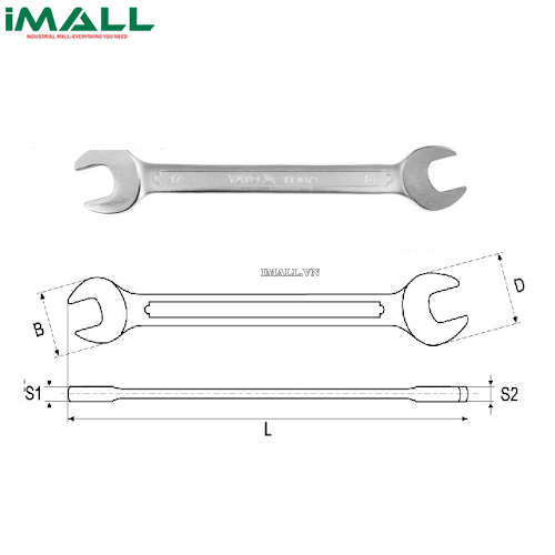 Cờ lê 2 đầu miệng loại dài hệ mét Yato YT-0118 (16x17mm)