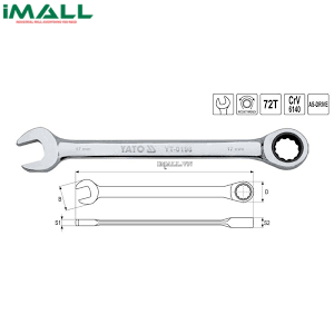 Cờ lê vòng miệng tự động (bóng) Yato YT-0193 (12mm)