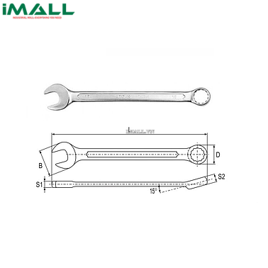 Cờ lê vòng miệng hệ mét Yato YT-0344 (15mm)