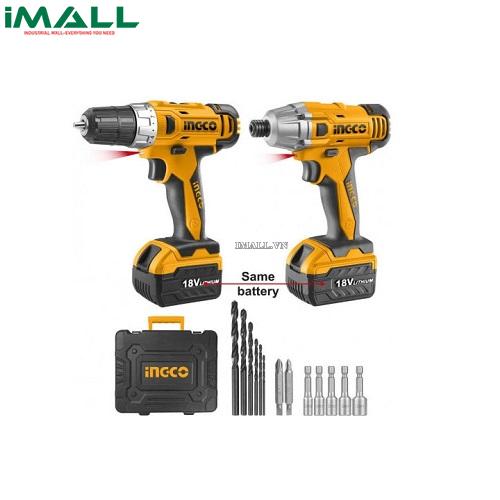 Bộ combo máy khoan và máy siết vít dùng pin INGCO CKLI18021 (18V)