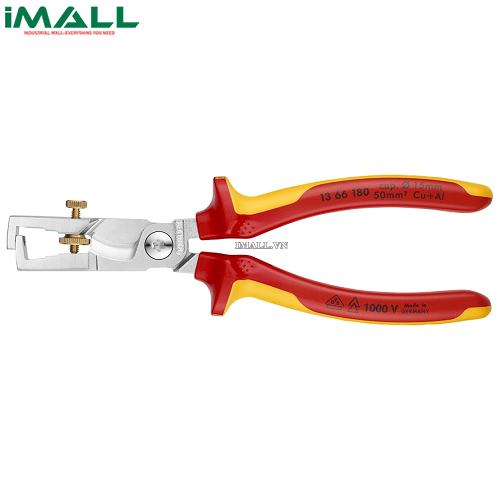 Kìm Lắp Điện StriX® Cắt Cáp đến 50mm², Tách Dây đến 10mm² KNIPEX 13 66 180