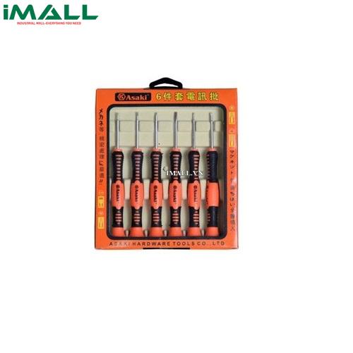Bộ vít viễn thông 6 chi tiết Asaki AK-9075